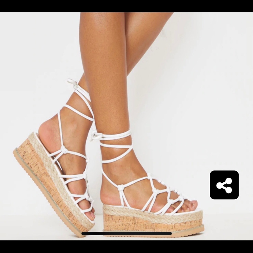 PLT White Platform Sandals